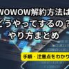 wowow解約記事のアイキャッチ画像（当メメディアオリジナル）