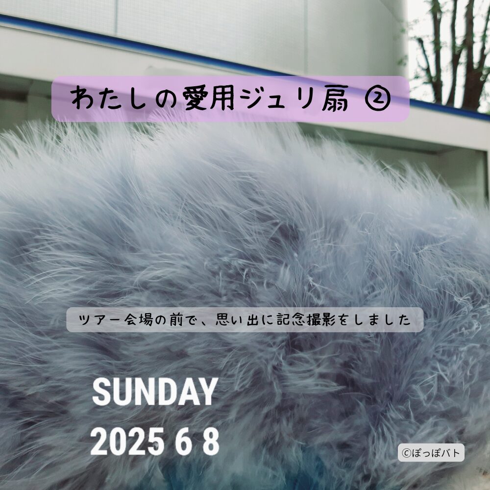 女王蜂ライブのツアー会場前で撮影したジュリ扇の記念写真